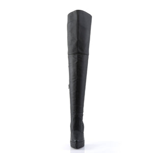 INDULGE-3011 Devious 5" Heel Black Leather Sexy Thigh Boots