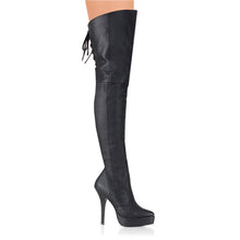 Load image into Gallery viewer, INDULGE-3011 Devious 5&quot; Heel Black Leather Sexy Thigh Boots