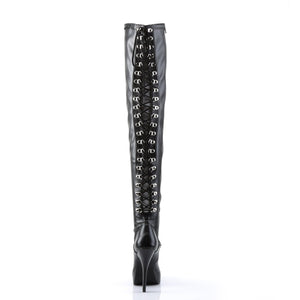 INDULGE-3063 Devious 5 Inch Heel Black Platforms Thigh Highs