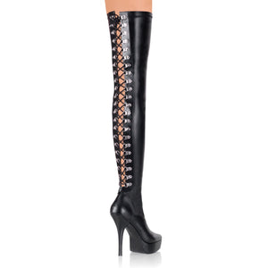 INDULGE-3063 Devious 5 Inch Heel Black Platforms Thigh Highs