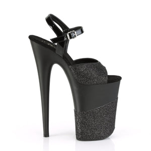 INFINITY-909-2G 9" Heel Black Glitter Pole Dancing Platforms