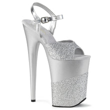 Load image into Gallery viewer, INFINITY-909-2G 9&quot; Heel Silver Glitter Pole Dancer Platforms