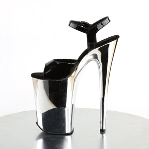 INFINITY-909 9" Heel BlackSilver Chrome Pole Dancing Shoes