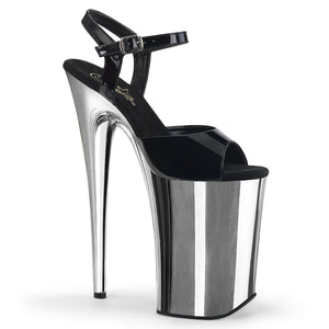 INFINITY-909 9" Heel BlackSilver Chrome Pole Dancing Shoes