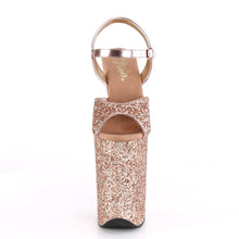 Load image into Gallery viewer, INFINITY-910LG 9&quot; Heel Rose Gold Glitter Pole Dancer Shoes