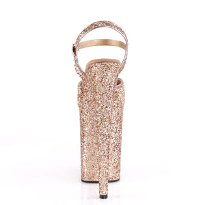 INFINITY-910LG 9" Heel Rose Gold Glitter Pole Dancer Shoes