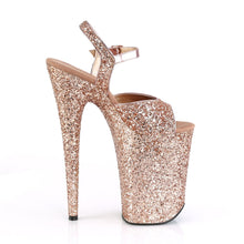 Load image into Gallery viewer, INFINITY-910LG 9&quot; Heel Rose Gold Glitter Pole Dancer Shoes