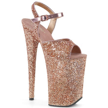 Load image into Gallery viewer, INFINITY-910LG 9&quot; Heel Rose Gold Glitter Pole Dancer Shoes