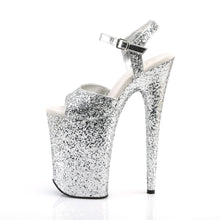 Load image into Gallery viewer, INFINITY-910LG 9&quot; Heel Silver Glitter Pole Dancing Platforms