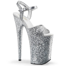 Load image into Gallery viewer, INFINITY-910LG 9&quot; Heel Silver Glitter Pole Dancing Platforms