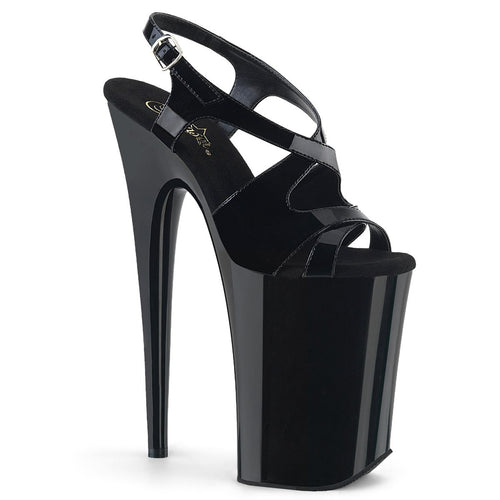 INFINITY-930 9 Inch Heel Black Patent Pole Dancing Platforms