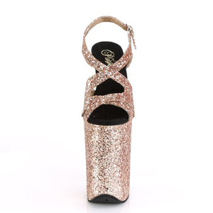 INFINITY-930LG 9" Heel Rose Gold Glitter Pole Dancer Shoes