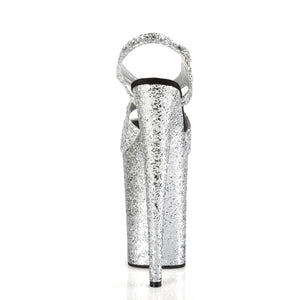 INFINITY-930LG 9" Heel Silver Glitter Pole Dancing Platforms