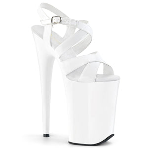 INFINITY-997 9 Inch Heel White Patent Pole Dancing Platforms