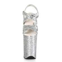 Load image into Gallery viewer, INFINITY-997LG 9&quot; Heel Silver Glitter Pole Dancing Platforms