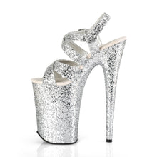 Load image into Gallery viewer, INFINITY-997LG 9&quot; Heel Silver Glitter Pole Dancing Platforms