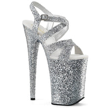 Load image into Gallery viewer, INFINITY-997LG 9&quot; Heel Silver Glitter Pole Dancing Platforms