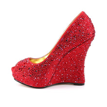 Load image into Gallery viewer, ISABELLE-18 Fabulicious 5 Inch Heel Red Satin Sexy Shoes