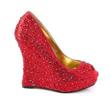 Load image into Gallery viewer, ISABELLE-18 Fabulicious 5 Inch Heel Red Satin Sexy Shoes