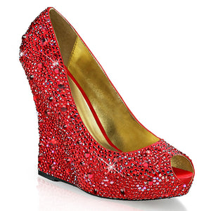 ISABELLE-18 Fabulicious 5 Inch Heel Red Satin Sexy Shoes