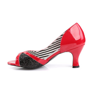 JENNA-03 Pleaser Pink Label 3 Inch Heel Red Fetish Footwear