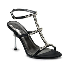 Load image into Gallery viewer, JEWEL-27 Party &amp; Prom 4&quot; Heel Black Satin Sexy Sandals