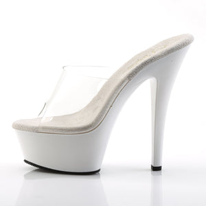 KISS-201 6" Heel Clear and White Pole Dancing Platforms