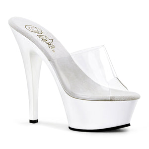 KISS-201 6" Heel Clear and White Pole Dancing Platforms