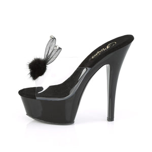 KISS-201BUNNY 6" Heel Clear and Black Pole Dancing Platforms