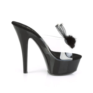 KISS-201BUNNY 6" Heel Clear and Black Pole Dancing Platforms