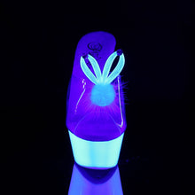 Load image into Gallery viewer, KISS-201BUNNY 6&quot; Heel Clear Neon White Pole Dancer Platforms