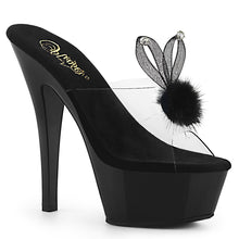 Load image into Gallery viewer, KISS-201BUNNY 6&quot; Heel Clear and Black Pole Dancing Platforms