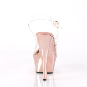 KISS-208 6" Heel Clear Rose Gold Chrome Pole Dance Platforms