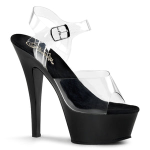 KISS-208 6" Heel Clear and Black Pole Dancing Platforms