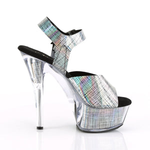 KISS-208N-CRHM 6" Heel Black Hologram Pole Dancing Platforms