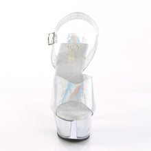 Load image into Gallery viewer, KISS-208N-CRHM 6&quot; Heel Silver Hologram Pole Dancer Platforms