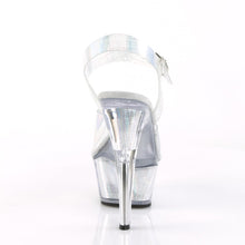 Load image into Gallery viewer, KISS-208N-CRHM 6&quot; Heel Silver Hologram Pole Dancer Platforms