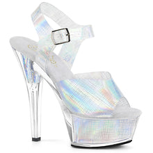 Load image into Gallery viewer, KISS-208N-CRHM 6&quot; Heel Silver Hologram Pole Dancer Platforms