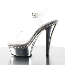 Load image into Gallery viewer, KISS-208RS-1 6&quot; Heel ClearSilver Chrome Pole Dancing Shoes