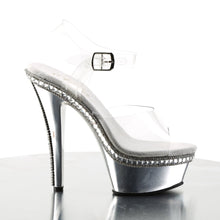 Load image into Gallery viewer, KISS-208RS-1 6&quot; Heel ClearSilver Chrome Pole Dancing Shoes