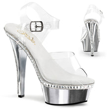 Load image into Gallery viewer, KISS-208RS-1 6&quot; Heel ClearSilver Chrome Pole Dancing Shoes