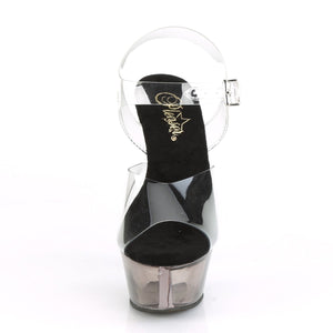 KISS-208T 6" Heel Clear and Smoke Tinted Pole Dancer Shoes