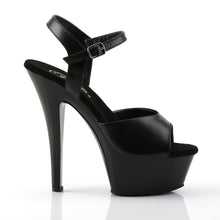 Load image into Gallery viewer, KISS-209 Pleaser 6&quot; Heel Black Leather Pole Dancing Platform