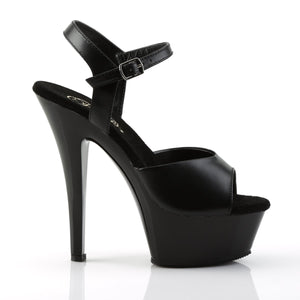 KISS-209 Pleaser 6" Heel Black Leather Pole Dancing Platform