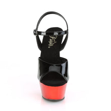 Load image into Gallery viewer, KISS-209 6&quot; Heel Black with Red Chrome Pole Dancer Platforms