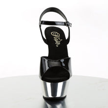 Load image into Gallery viewer, KISS-209 6&quot; Heel Black and Silver Chrome Pole Dancer Shoes