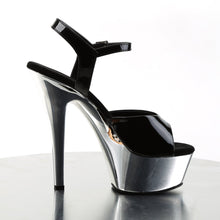 Load image into Gallery viewer, KISS-209 6&quot; Heel Black and Silver Chrome Pole Dancer Shoes