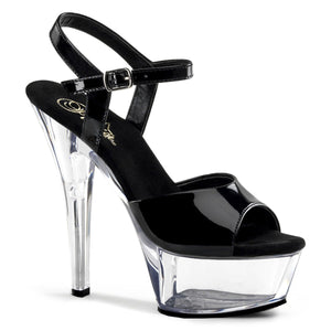 KISS-209 6" Heel Black and Clear Pole Dancing Platforms