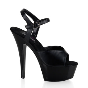 KISS-209 Pleaser 6" Heel Black Leather Pole Dancing Platform