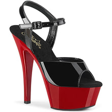 Load image into Gallery viewer, KISS-209 6&quot; Heel Black Patent and Red Pole Dancing Platforms